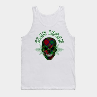 Scottish Clan Logan Tartan Celtic Skull Tank Top